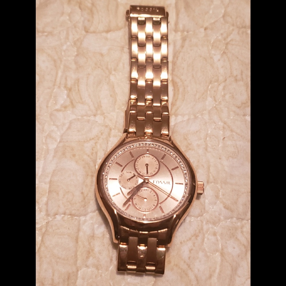 Gold Fossil Watch